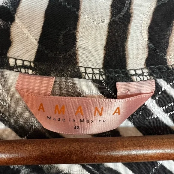 🦓 Amana Zebra Print Tunic – Women’s 3X 🖤🤍 - Picture 6 of 8